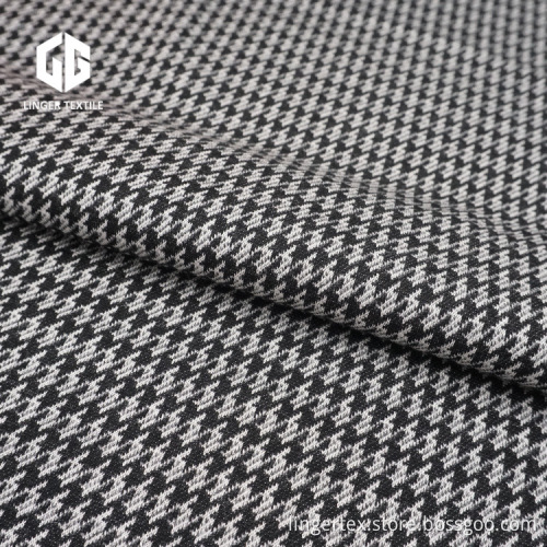 Houndstooth Design Knitted Jacquard Fabric For Clothes